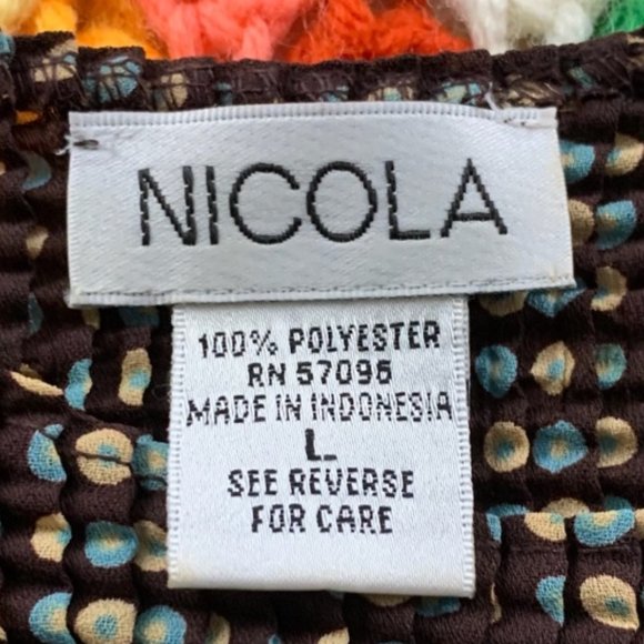 Vintage 90s Groovy Print Stretch Wide Strap Square Scoop Neck Sleeveless… - Picture 5 of 10